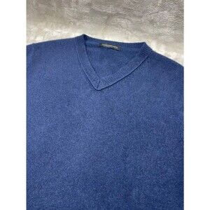 Naked Cashmere 100% Cashmere Sweater Mens XXL Navy Blue V-Neck Long Sleeve